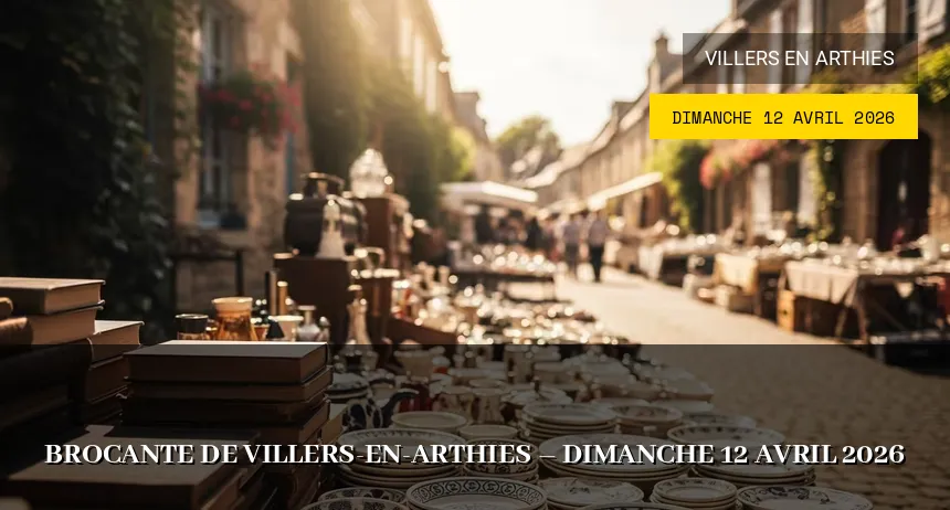 Affiche de l'événement : Brocante de Villers-en-Arthies – Dimanche 12 Avril 2026
