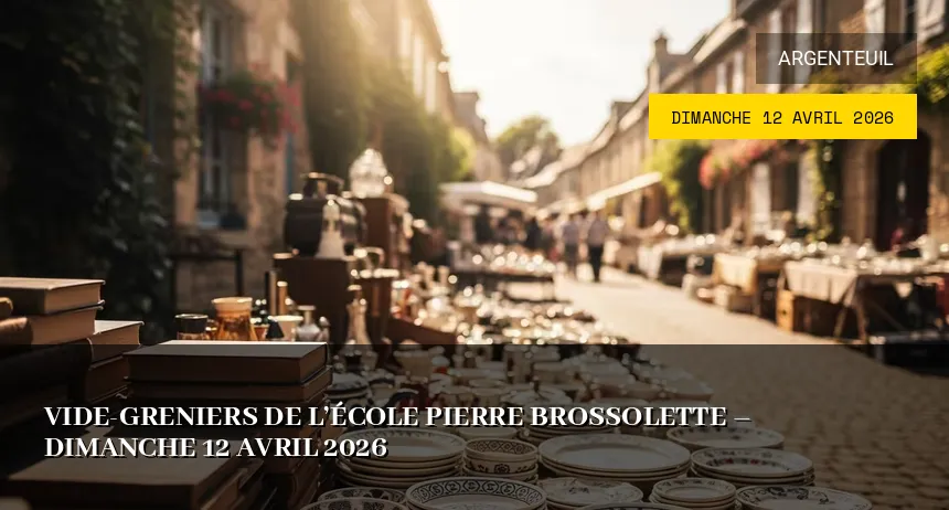 Affiche de l'événement : Vide-greniers de l&rsquo;École Pierre Brossolette – Dimanche 12 Avril 2026