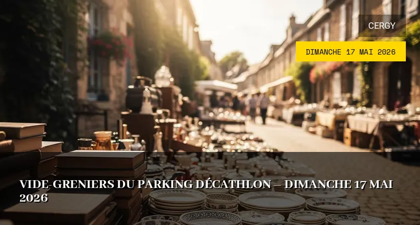 Affiche de l'événement : Vide-greniers du Parking Décathlon – Dimanche 17 Mai 2026