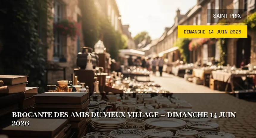 Affiche de l'événement : Brocante des Amis du Vieux Village – Dimanche 14 Juin 2026