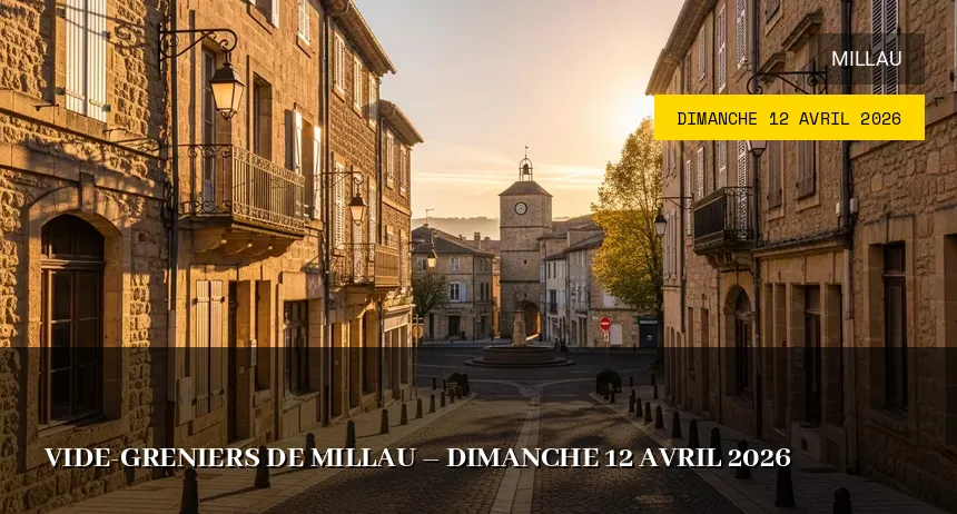 Affiche de l'événement : Vide-greniers de Millau – Dimanche 12 Avril 2026