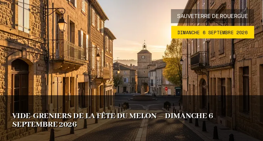 Affiche de l'événement : Vide-greniers de la Fête du Melon – Dimanche 6 Septembre 2026
