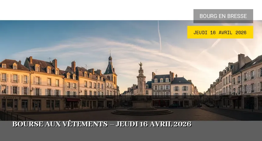 Affiche de l'événement : Bourse aux vêtements – Jeudi 16 Avril 2026