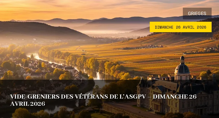Affiche de l'événement : Vide-greniers des Vétérans de l&rsquo;ASGPV – Dimanche 26 Avril 2026