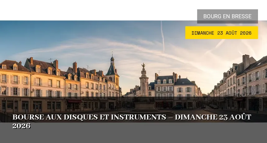 Affiche de l'événement : Bourse aux disques et instruments – Dimanche 23 Août 2026