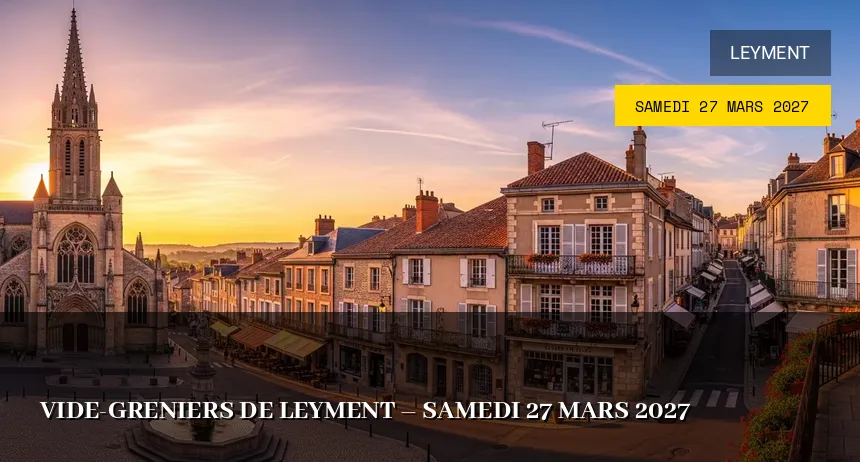 Affiche de l'événement : Vide-greniers de Leyment – Samedi 27 Mars 2027