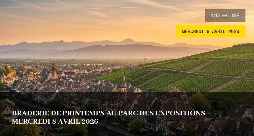 Affiche de l'événement : Braderie de Printemps au Parc des Expositions – Mercredi 8 Avril 2026