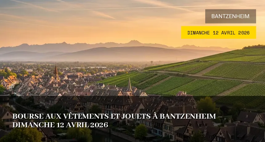 Affiche de l'événement : Bourse aux vêtements et jouets à Bantzenheim – Dimanche 12 Avril 2026
