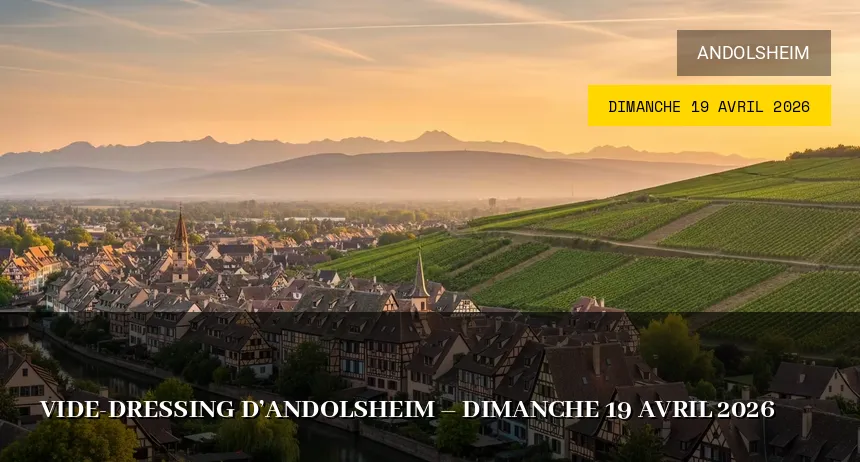 Affiche de l'événement : Vide-dressing d&rsquo;Andolsheim – Dimanche 19 Avril 2026
