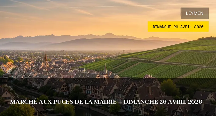 Affiche de l'événement : Marché aux puces de la Mairie – Dimanche 26 Avril 2026