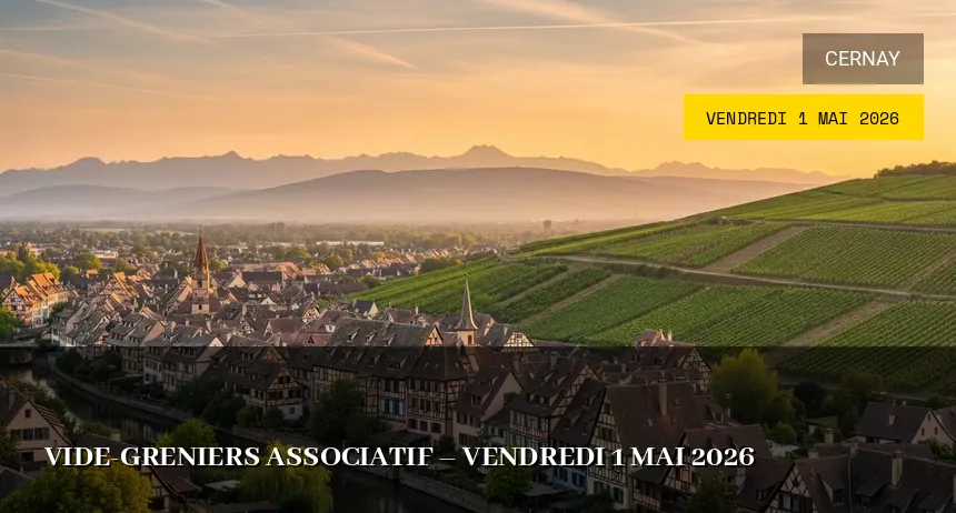 Affiche de l'événement : Vide-greniers Associatif – Vendredi 1 Mai 2026