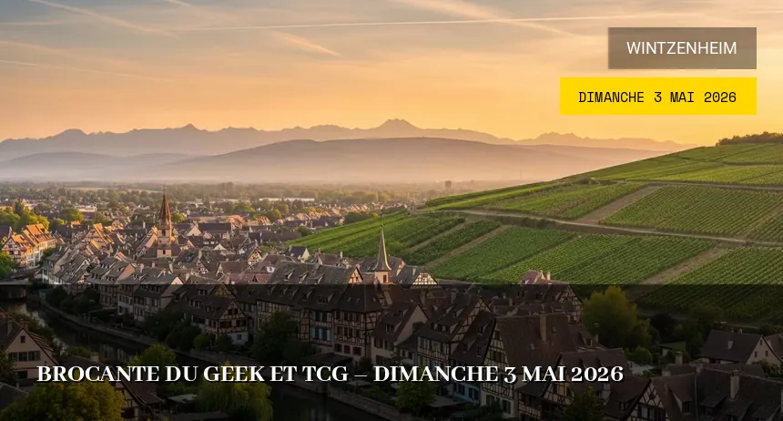 Affiche de l'événement : Brocante du Geek et TCG – Dimanche 3 Mai 2026