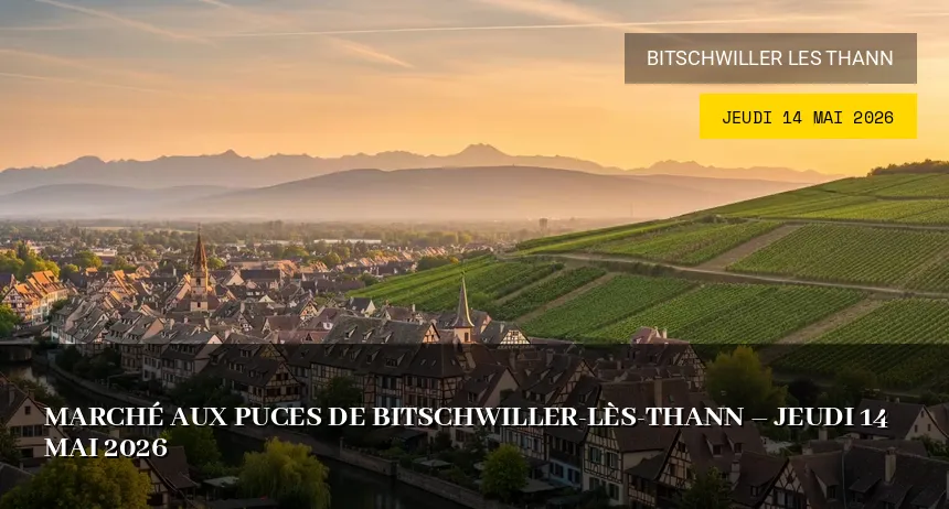 Affiche de l'événement : Marché aux puces de Bitschwiller-lès-Thann – Jeudi 14 Mai 2026