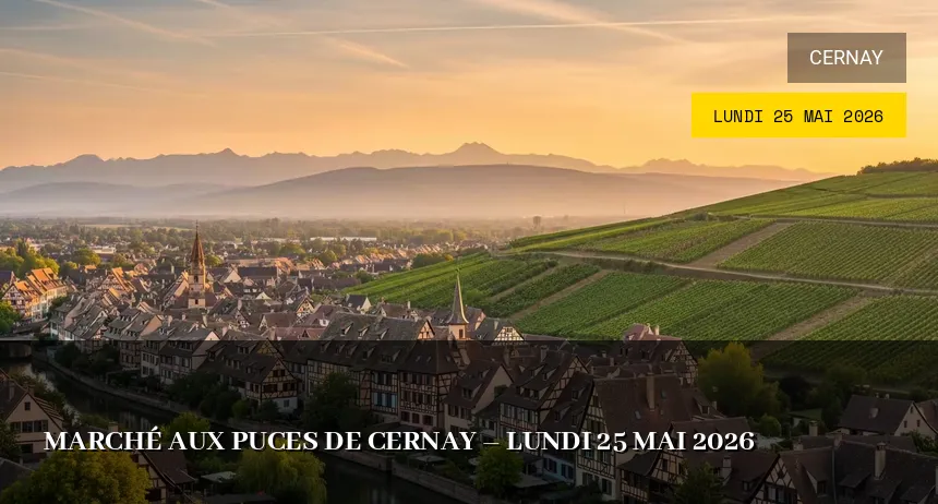 Affiche de l'événement : Marché aux puces de Cernay – Lundi 25 Mai 2026