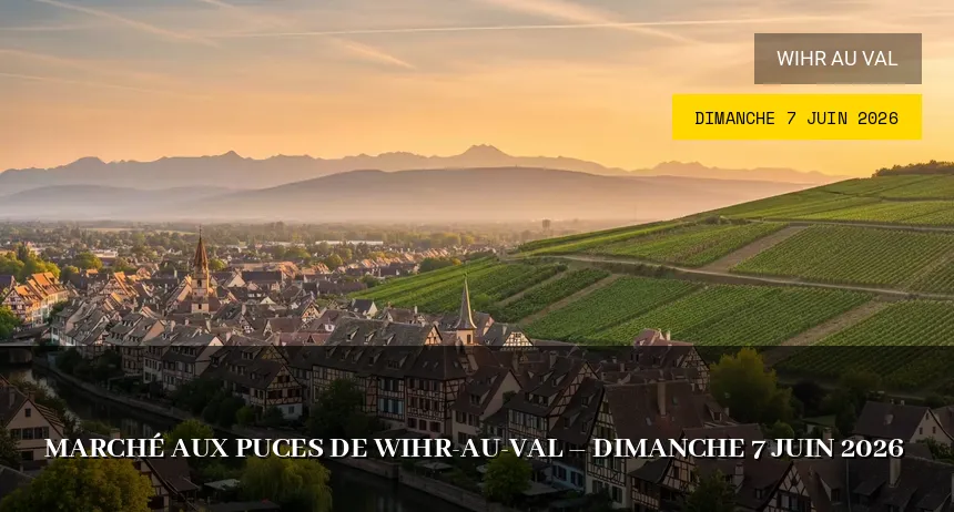 Affiche de l'événement : Marché aux puces de Wihr-au-Val – Dimanche 7 Juin 2026