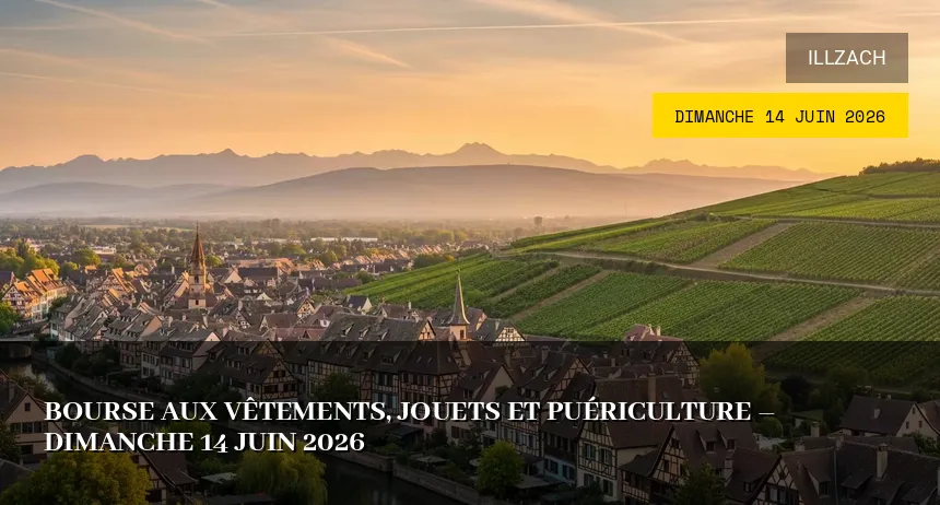 Affiche de l'événement : Bourse aux vêtements, jouets et puériculture – Dimanche 14 Juin 2026