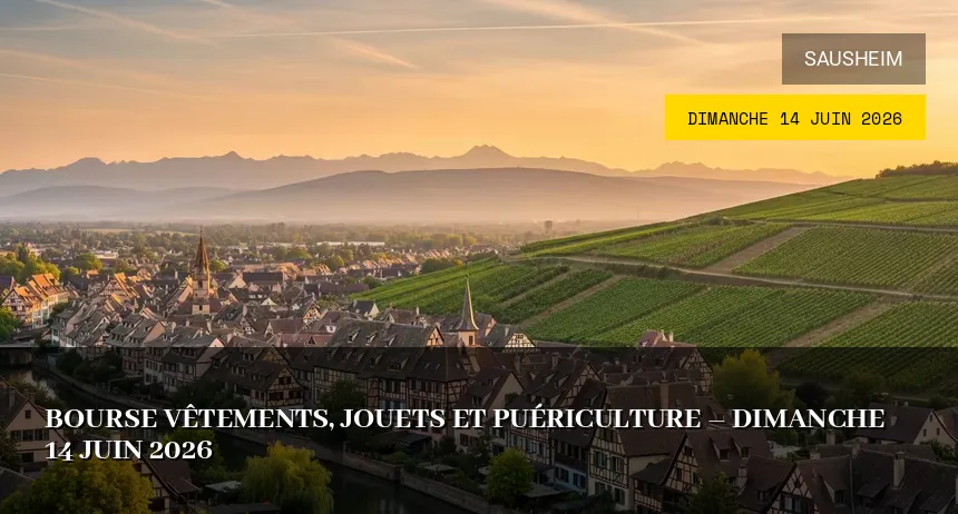 Affiche de l'événement : Bourse Vêtements, Jouets et Puériculture – Dimanche 14 Juin 2026