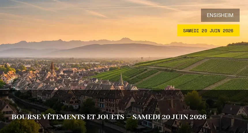 Affiche de l'événement : Bourse vêtements et jouets – Samedi 20 Juin 2026