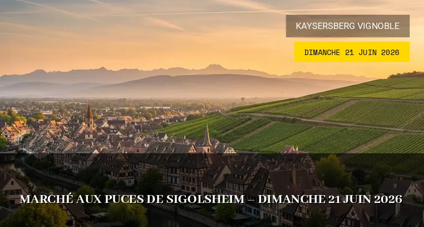 Affiche de l'événement : Marché aux puces de Sigolsheim – Dimanche 21 Juin 2026