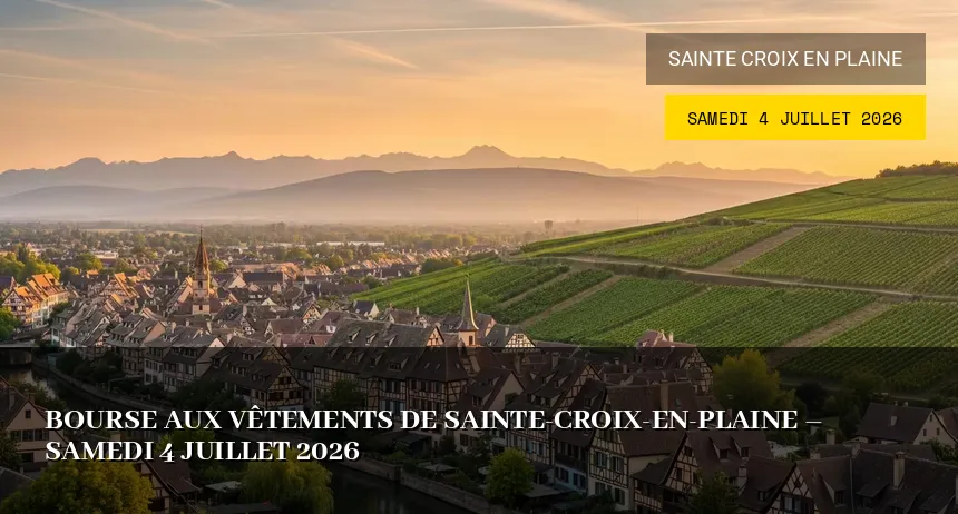 Affiche de l'événement : Bourse aux vêtements de Sainte-Croix-en-Plaine – Samedi 4 Juillet 2026