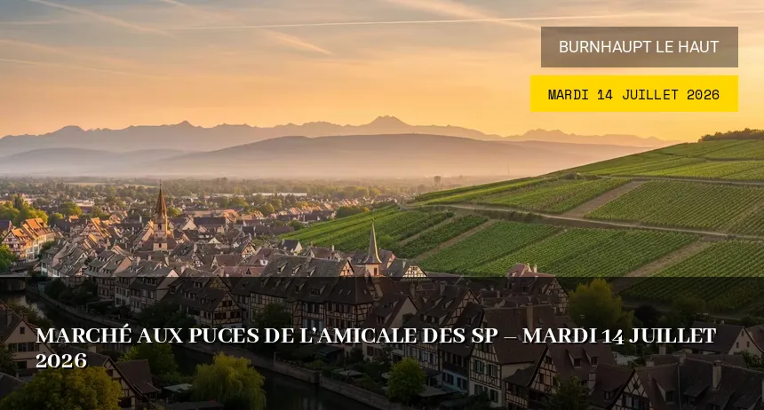 Affiche de l'événement : Marché aux puces de l&rsquo;Amicale des SP – Mardi 14 Juillet 2026