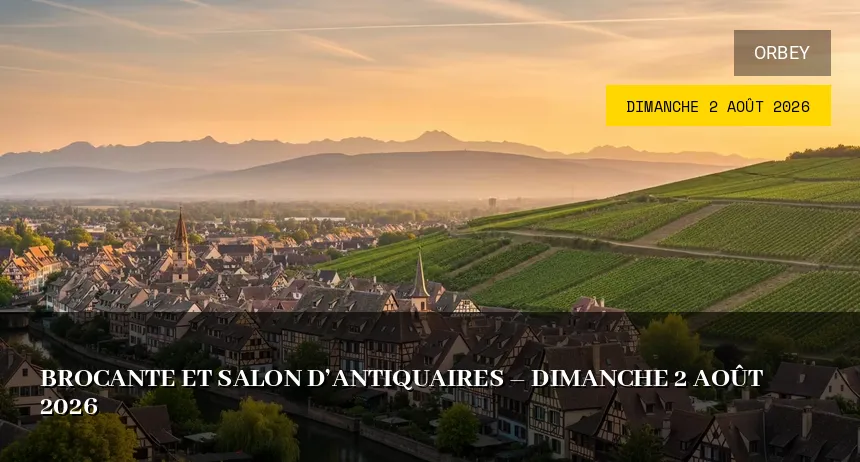 Affiche de l'événement : Brocante et Salon d&rsquo;Antiquaires – Dimanche 2 Août 2026