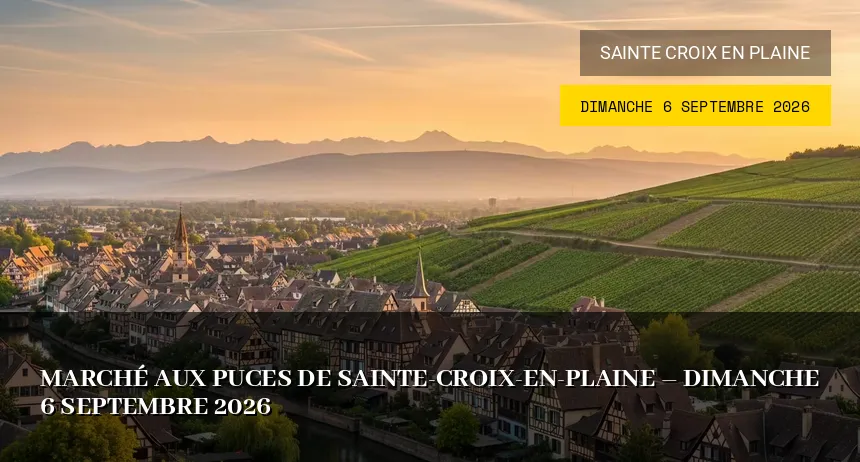 Affiche de l'événement : Marché aux puces de Sainte-Croix-en-Plaine – Dimanche 6 Septembre 2026
