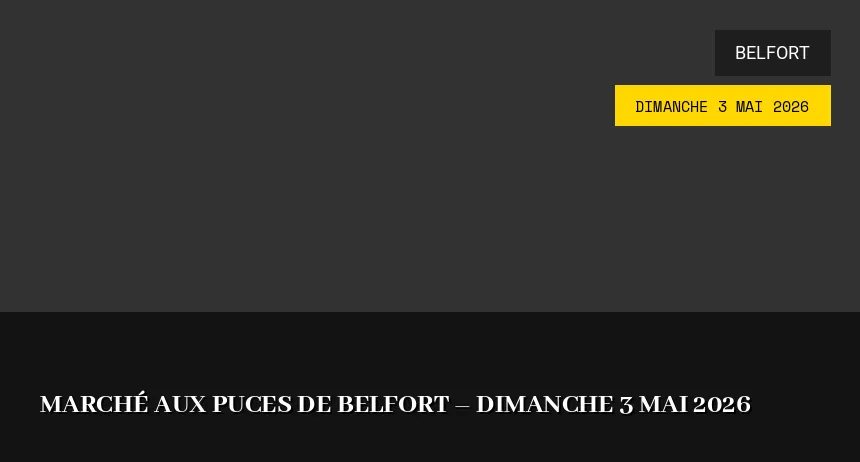 Affiche de l'événement : Marché aux puces de Belfort – Dimanche 3 Mai 2026