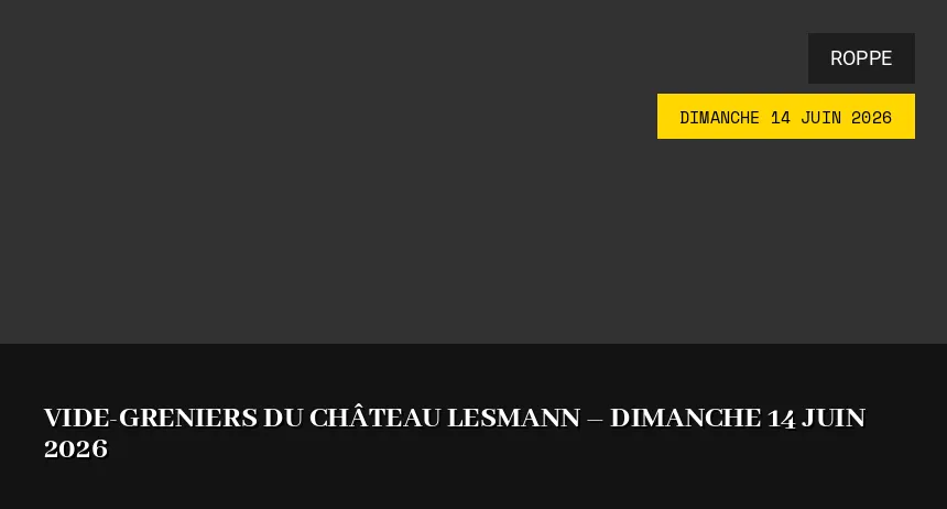 Affiche de l'événement : Vide-greniers du Château Lesmann – Dimanche 14 Juin 2026