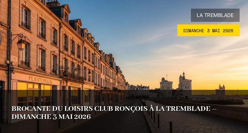 Affiche de l'événement : Brocante du Loisirs Club Ronçois à La Tremblade – Dimanche 3 Mai 2026