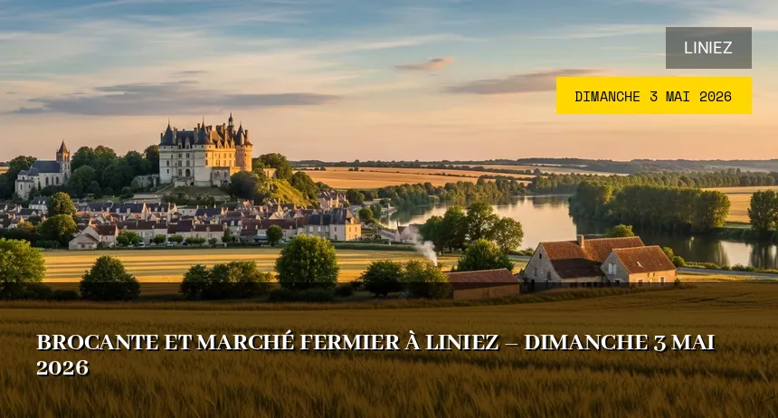 Affiche de l'événement : Brocante et Marché Fermier à Liniez – Dimanche 3 Mai 2026