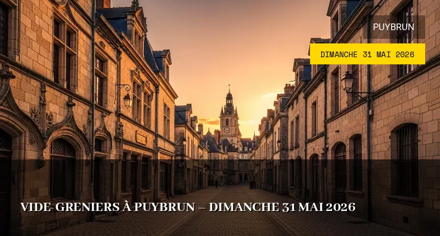 Affiche de l'événement : Vide-greniers à Puybrun – Dimanche 31 Mai 2026