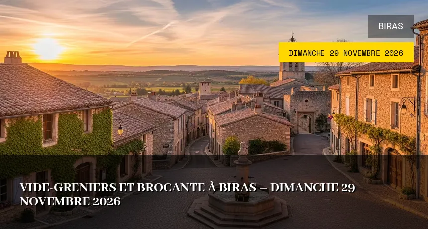 Affiche de l'événement : Vide-greniers et Brocante à Biras – Dimanche 29 Novembre 2026