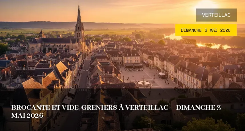 Affiche de l'événement : Brocante et Vide-Greniers à Verteillac – Dimanche 7 Juin 2026