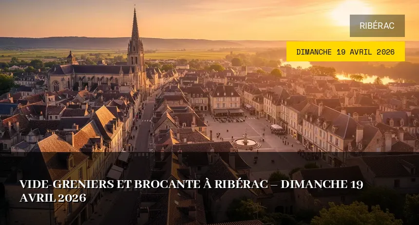 Affiche de l'événement : Vide-greniers et Brocante à Ribérac – Dimanche 21 Juin 2026