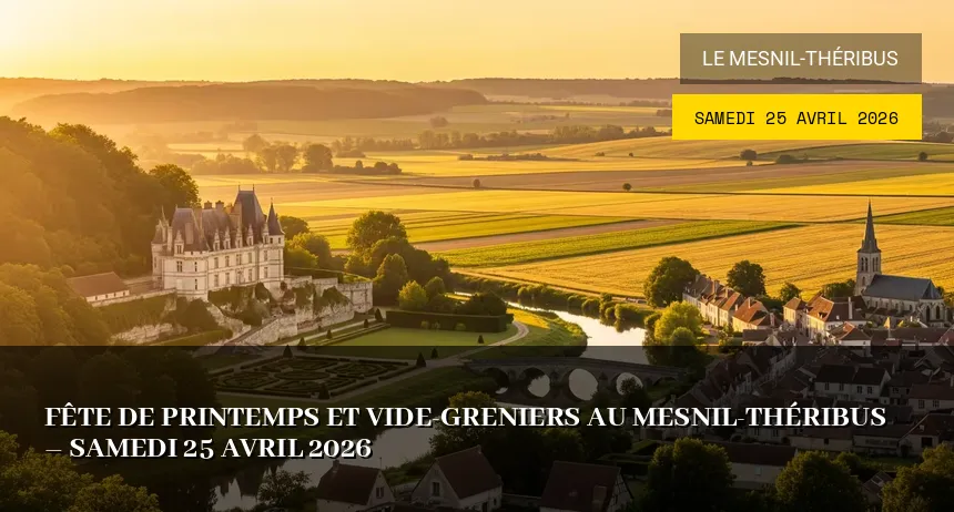 Affiche de l'événement : Fête de Printemps et Vide-greniers au Mesnil-Théribus – Samedi 25 Avril 2026