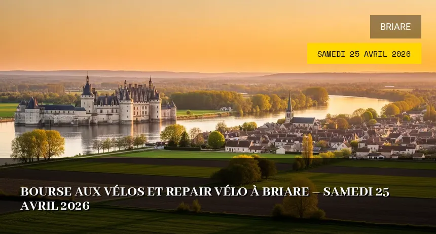 Affiche de l'événement : Grande Journée Repar&rsquo;Vélo à Briare – Samedi 25 Avril 2026