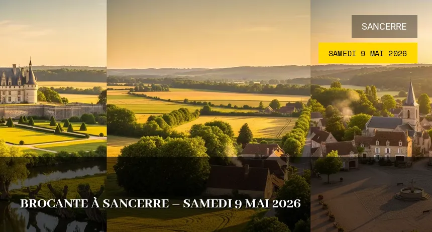 Affiche de l'événement : Brocante à Sancerre – Dimanche 8 Novembre 2026