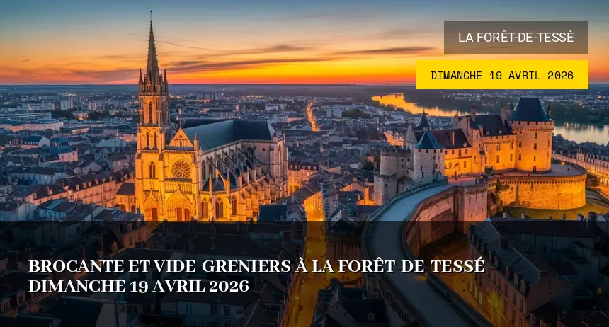 Affiche de l'événement : Brocante et Vide-Greniers à La Forêt-de-Tessé – Dimanche 19 Avril 2026