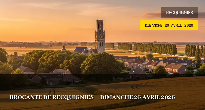 Affiche de l'événement : Brocante de Recquignies – Dimanche 26 Avril 2026