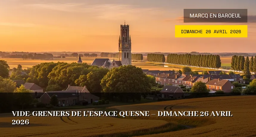 Affiche de l'événement : Vide-greniers de l&rsquo;Espace Quesne – Dimanche 26 Avril 2026