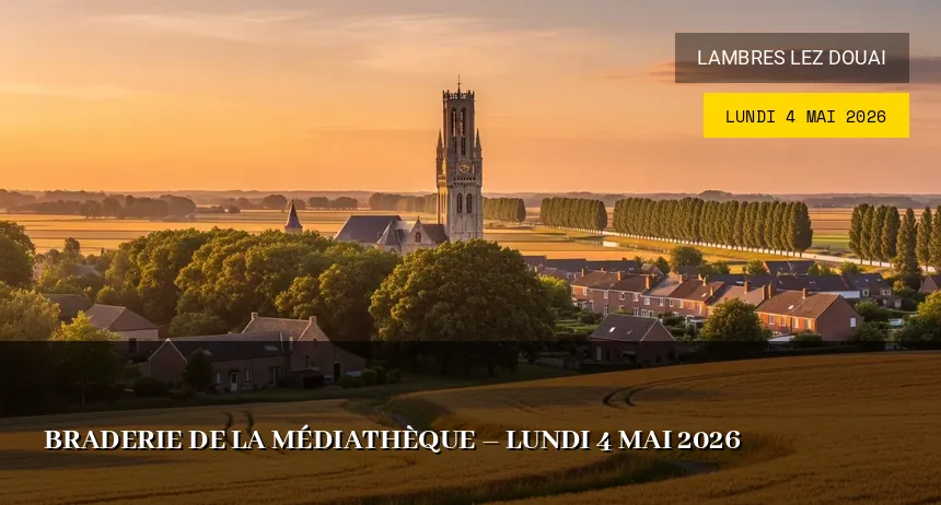 Affiche de l'événement : Braderie de la médiathèque – Lundi 4 Mai 2026