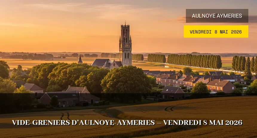 Affiche de l'événement : Vide-greniers d&rsquo;Aulnoye-Aymeries – Vendredi 8 Mai 2026