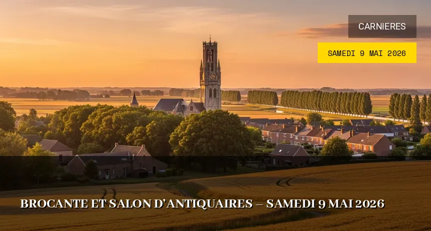 Affiche de l'événement : Brocante et salon d&rsquo;antiquaires – Samedi 9 Mai 2026