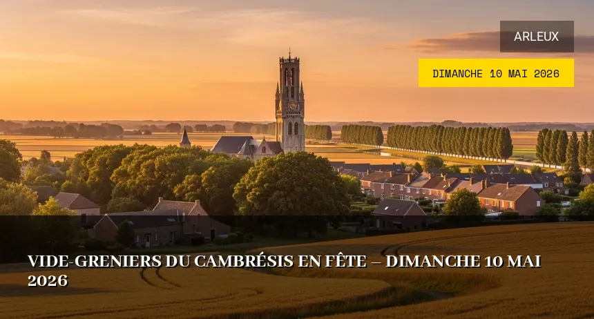 Affiche de l'événement : Vide-greniers du Cambrésis en Fête – Dimanche 10 Mai 2026
