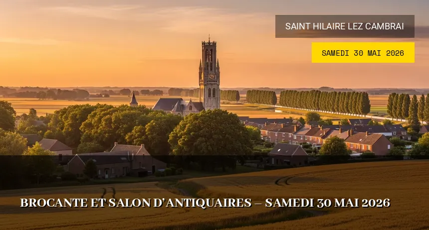 Affiche de l'événement : Brocante et salon d&rsquo;antiquaires – Samedi 30 Mai 2026