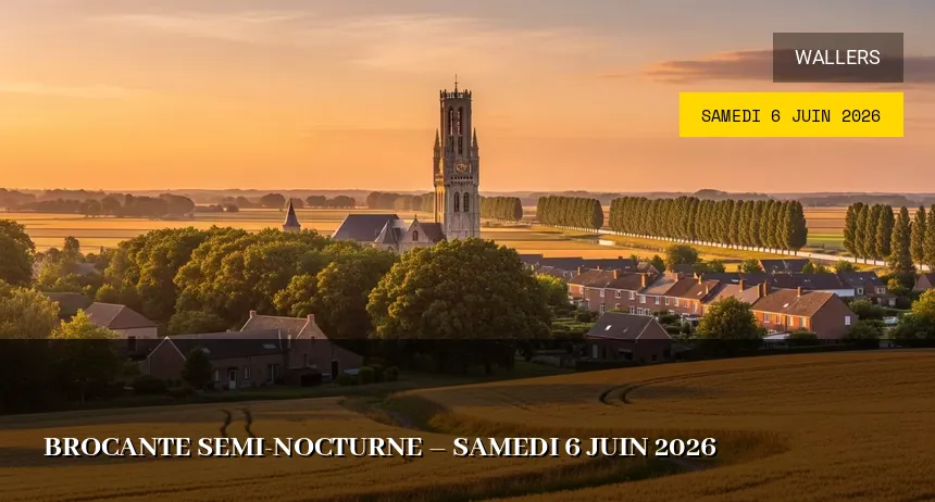 Affiche de l'événement : Brocante semi-nocturne – Samedi 6 Juin 2026