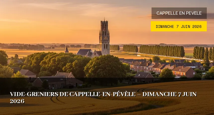 Affiche de l'événement : Vide-greniers de Cappelle-en-Pévèle – Dimanche 7 Juin 2026