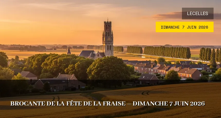 Affiche de l'événement : Brocante de la Fête de la Fraise – Dimanche 7 Juin 2026