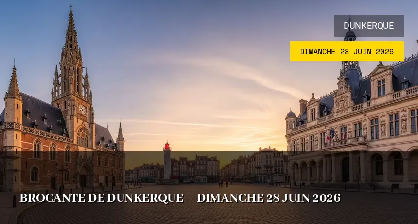 Affiche de l'événement : Brocante de Dunkerque – Dimanche 28 Juin 2026